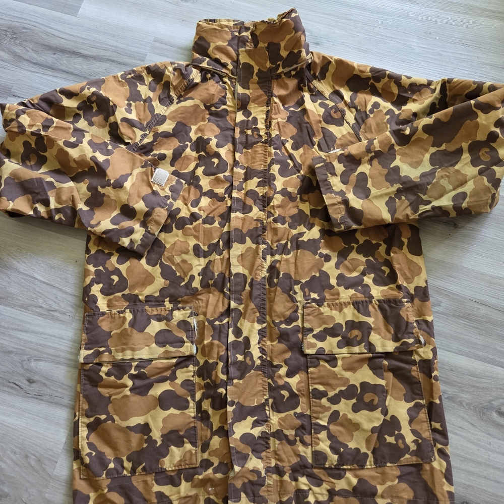 Vtg L.L.‎ Bean Duck Camo Parka Hunting Jacket Tuck Hood Mens Large